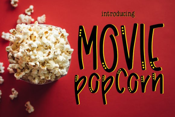 Movie Popcorn: A Bold Display Font for Dynamic Editorial Design