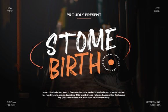 Stome Birth: A Bold Brush Display Font for Crafters and Makers